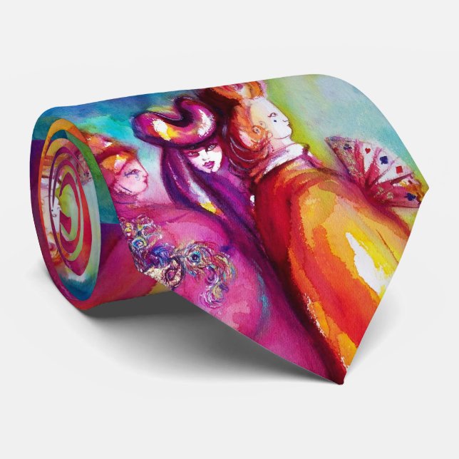 DIE DRITTE MASK Venezianische Masquerade Wasserfar Krawatte (Gerollt)