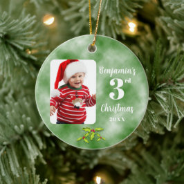 Die dritte Weihnachtsrunde des ersten Fotos des Ba Keramik Ornament