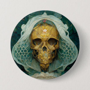 Die Drohne Bee Skull Fantasy Sci-Fi Button