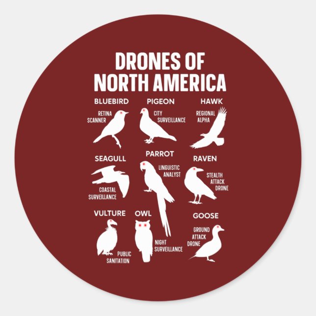 Die Drohnen des nordamerikanischen Vogelschutzgebi Runder Aufkleber (Vorderseite)