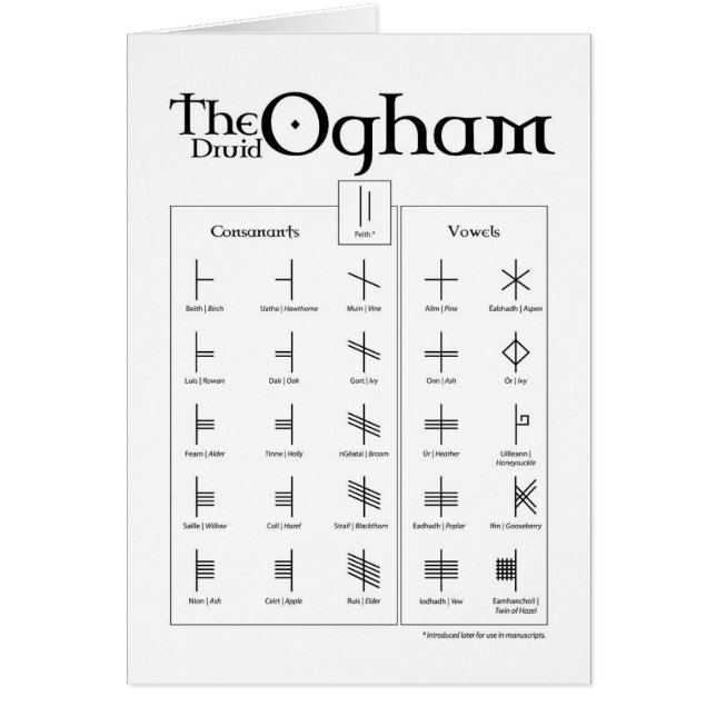 Die Druide Ogham Karte (Vorne)