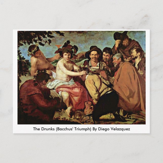 Die Drunks (Bacchus' Triumph von Diego Velazquez) Postkarte (Vorderseite)