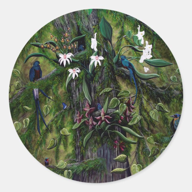 Die Dschungel von Tikal Runder Aufkleber (Vorderseite)