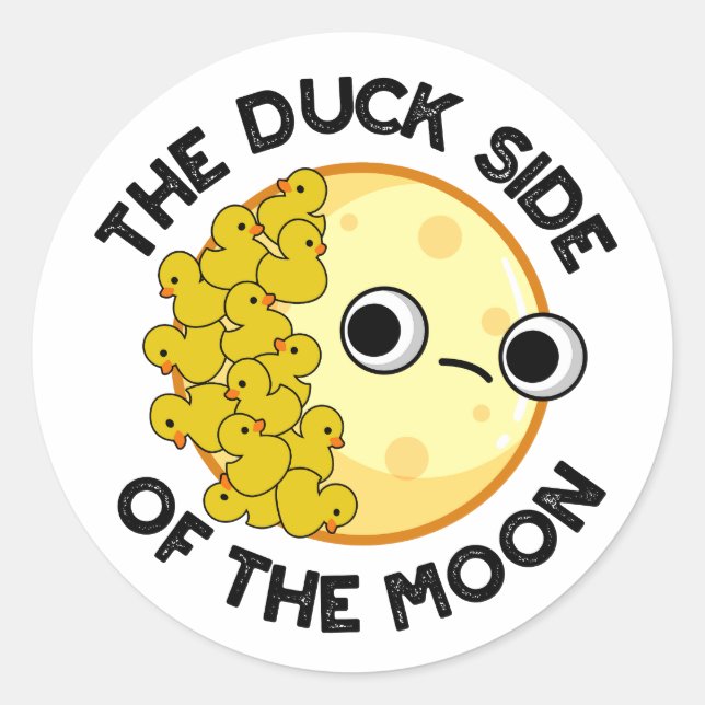 Die Duckseite des sonnigen Astronomiepuns Runder Aufkleber (Vorderseite)