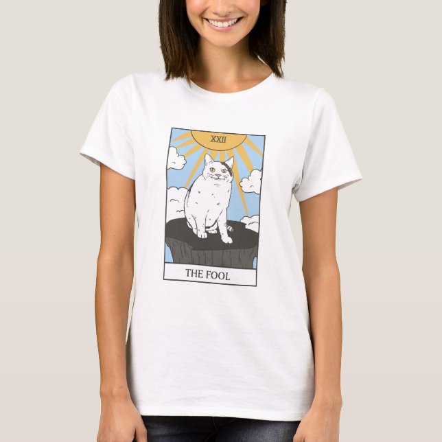 Die dumme Cat-Tarot-Karte T-Shirt (Vorderseite)
