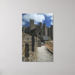 Die dunkle Burg, Obidos Portugal Leinwanddruck