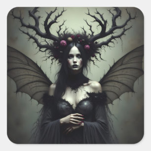 Die dunkle Fairy Quadratischer Aufkleber