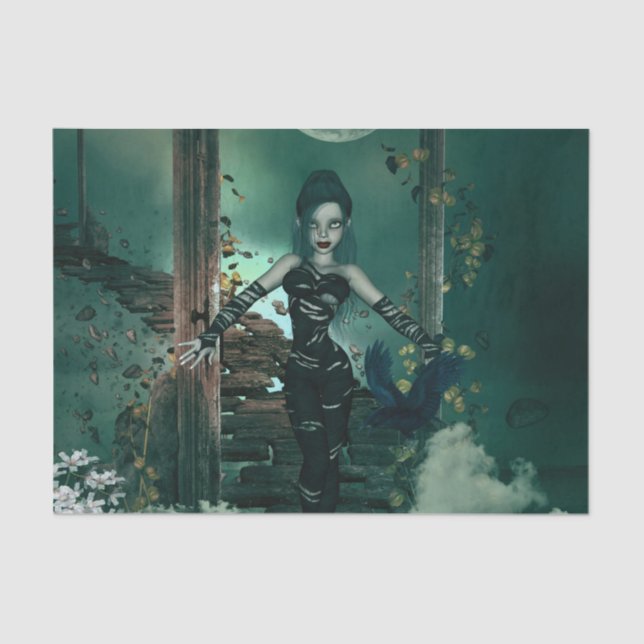 Die dunkle Fee in der Nacht Seidenpapier (Vorderseite)