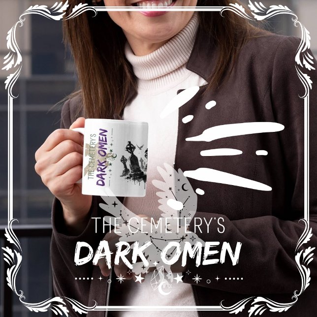 Die dunklen Omen des Friedhofs Kaffeetasse (The Cemetery's Dark Omen cover from The Beekeeper Store)