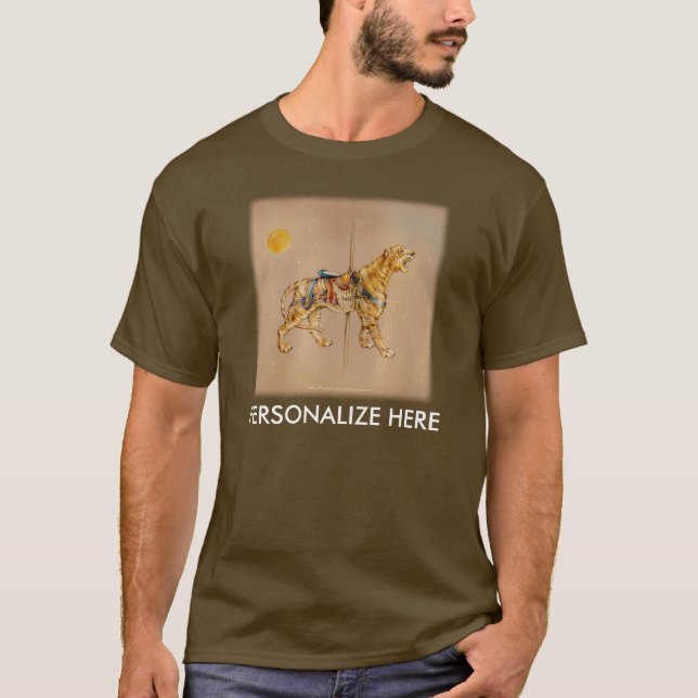 Die dunklen T-Shirts der Männer - Karussell-Tiger (Vorderseite)