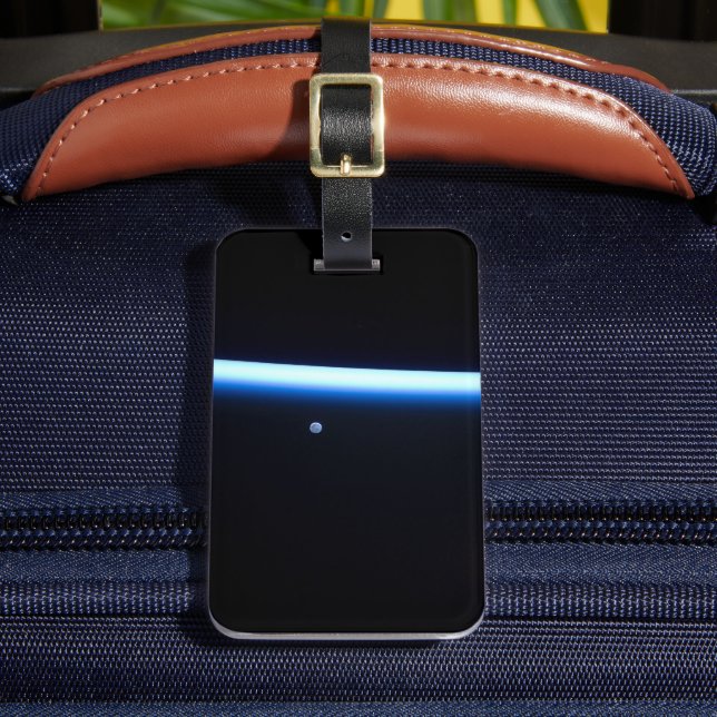 Die dünne Atmosphäre der Erde und ein blühender Mo Gepäckanhänger (Vorderseite Insitu 2)