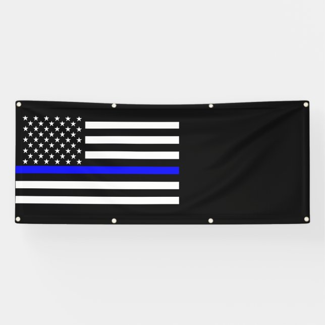 Die dünne Blue Line-Flagge-Dekor-Anzeige Banner (Horizontal)