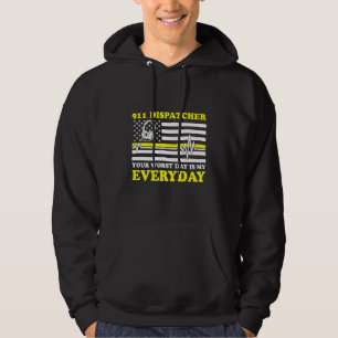 Die dünne gelbe Linie 911, die die Flagge für den  Hoodie