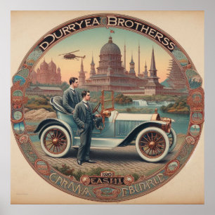 Die Duryea Brothers Cars 1861 02X Poster