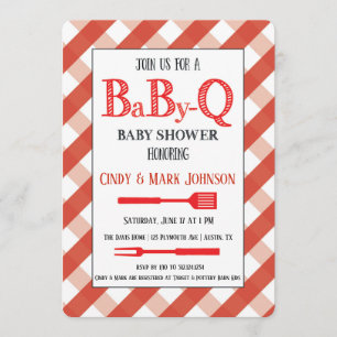 Die Dusche des BabyQ Babyparty-Grill-Paares Einladung