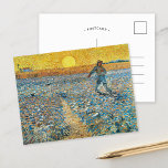 Die Dusche | Vincent Van Gogh Postcard Postkarte<br><div class="desc">Die Dusche (1888) von dem niederländischen Post-Impressionisten Vincent Van Gogh. Originale Kunstwerke sind ein Öl auf Leinwand. Die Landschaft zeigt einen Bauer in einem abstrakten Feld mit der hellgelben Sonne im Hintergrund. Verwenden Sie die Entwurfstools,  um einen benutzerdefinierten Text hinzuzufügen oder das Bild zu personalisieren.</div>
