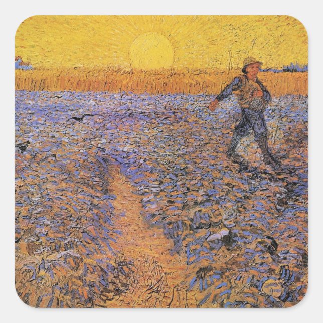 Die Dusche von Vincent van Gogh Quadratischer Aufkleber (Vorderseite)