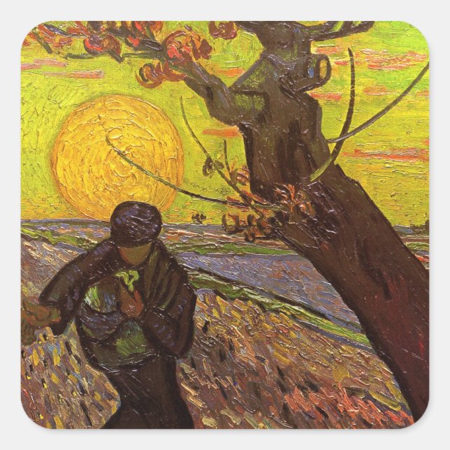Die Dusche von Vincent van Gogh Quadratischer Aufkleber (Vorderseite)