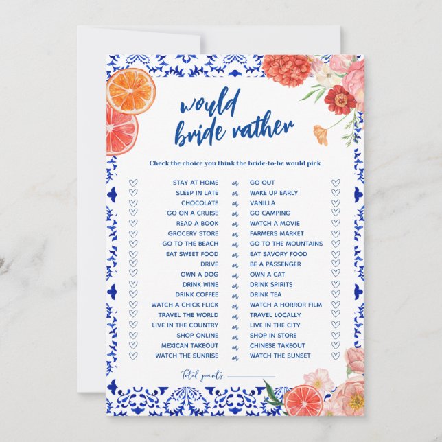 Die Dusche wäre eher eine Bridge-Spielkarte Einladung (Vorderseite)