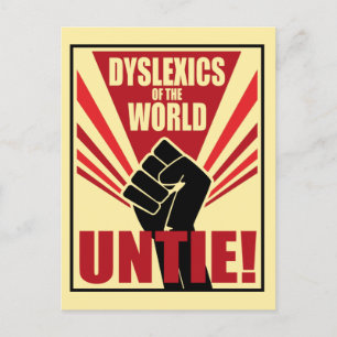 Die Dyslexie der Welt bindet sich zusammen! Sowjet Postkarte