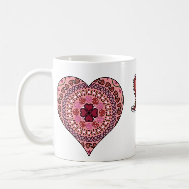 Die Ebenen der Herz-Tasse Kaffeetasse (Links)