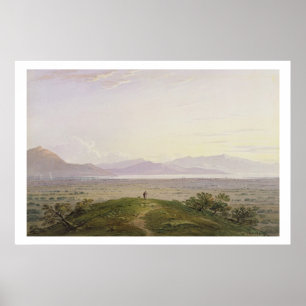 Die Ebenen von Marathon, 1834 (Graphit u. w/c mit Poster