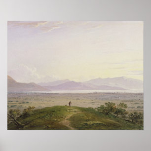 Die Ebenen von Marathon, 1834 (Graphit u. w/c mit Poster