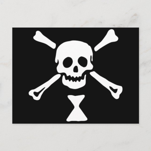 Die echte Piratenflagge von Emanuel Wynne Postkarte (Vorderseite)