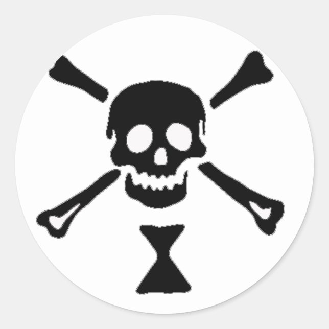 Die echte Piratenflagge von Emanuel Wynne Runder Aufkleber (Vorderseite)