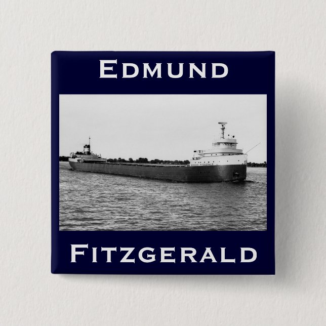 Die Edmund Fitzgerald auf dem St. Clair River Button (Vorderseite)