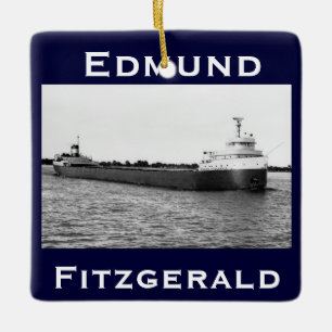 Die Edmund Fitzgerald auf dem St. Clair River Keramikornament