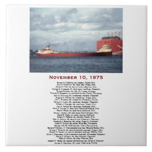 Die Edmund Fitzgerald mit Besatzungsnamen Fliese