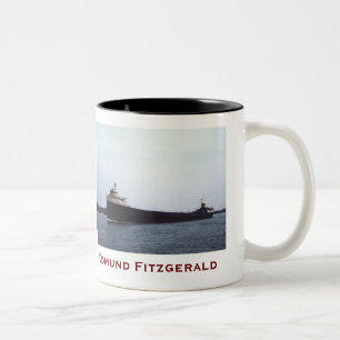 Die Edmund Fitzgerald mit Besatzungsnamen Zweifarbige Tasse