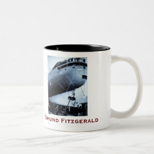 Die Edmund Fitzgerald mit Besatzungsnamen Zweifarbige Tasse