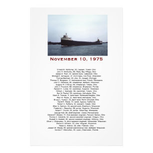 Die Edmund Fitzgerald mit Crew Namen Geschenkbox Fotodruck