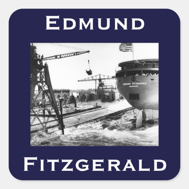 Die Edmund Fitzgerald Quadratischer Aufkleber (Vorderseite)