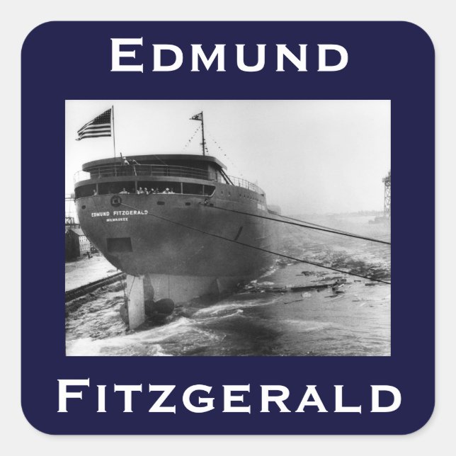 Die Edmund Fitzgerald Quadratischer Aufkleber (Vorderseite)
