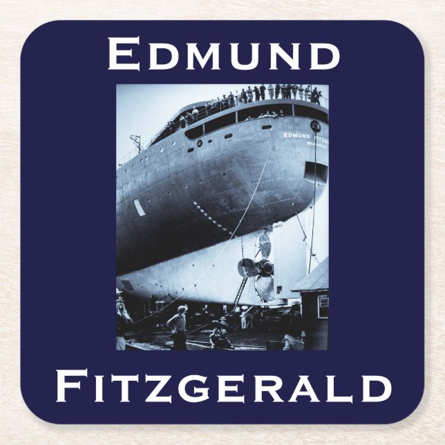 Die Edmund Fitzgerald Rechteckiger Pappuntersetzer (Vorderseite)