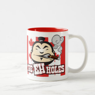 Die eh-Löcher Zweifarbige Tasse