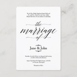 Die Ehe der einfachen Hochzeitseinladung Einladung