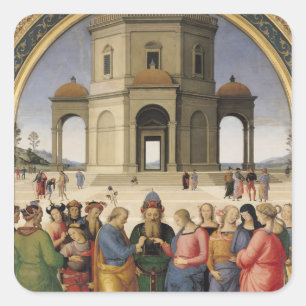 Die Ehe der Jungfrau, 1500-04 Quadratischer Aufkleber