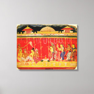 Die Ehe von Krishnas Eltern aus einer Zerstreuung Leinwanddruck