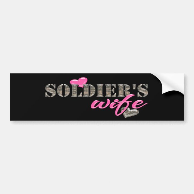 Die Ehefrau-Camouflage des Soldaten und rosa Autoaufkleber (Vorne)