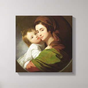 Die Ehefrau der Künstler, Elisabeth, und ihr Sohn  Leinwanddruck
