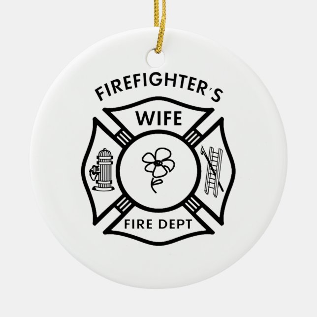 Die Ehefrau des Feuerwehrmannes Keramikornament (Vorne)
