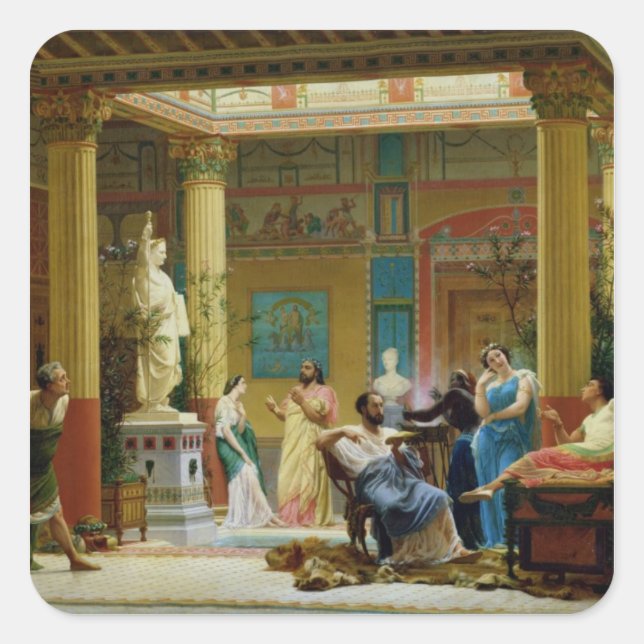 Die Ehefrau Fluteplayer und Diomedes Quadratischer Aufkleber (Vorderseite)