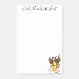 Die Eier der Eule werden nach der Ankunft notiert Post-it Klebezettel