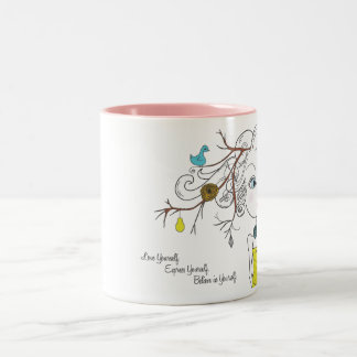 Die Eil Liebe sich sich glauben an selbst Zweifarbige Tasse