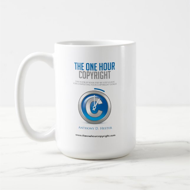 Die eine Stunden-Copyright-Kaffee-Tasse Kaffeetasse (Links)