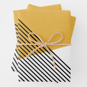 Die einfache geometrische Kunst Schwarz, Weiß und  Geschenkpapier Set